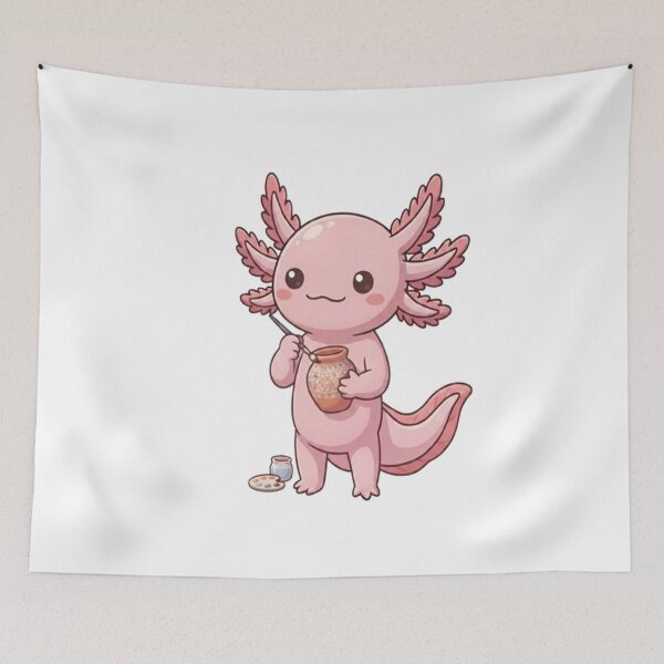 Item preview, Cute Axolotl Painting Clay Pottery designed and sold by Ella_Sketch.