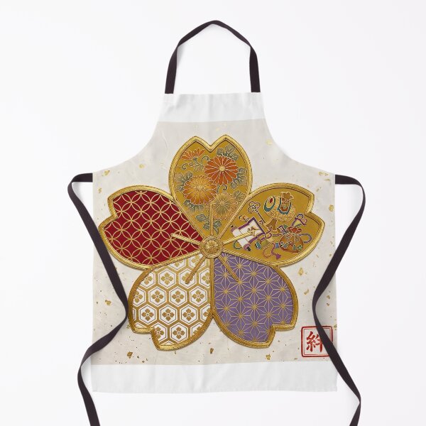 Item preview, Kizuna — Japanese Cherry Blossom Crest Art Print | Chrysanthemum & Treasure Kamon Pattern designed and sold by KimonoKotoba.