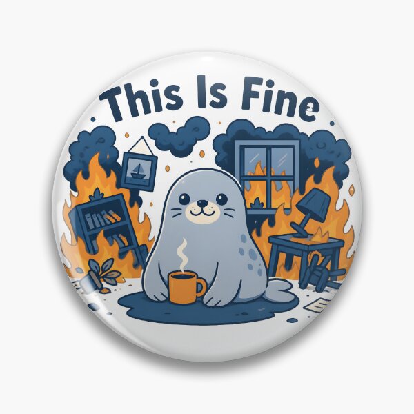Item preview, This Is Fine Funny Seal  designed and sold by VINTOR-.