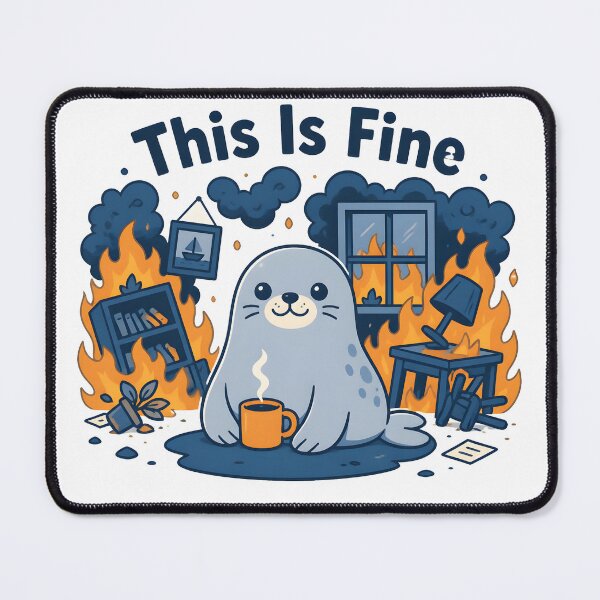 Item preview, This Is Fine Funny Seal  designed and sold by VINTOR-.