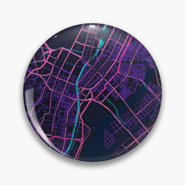 Item preview, Tokyo Neon Street Map Poster, Purple Blue City Map Wall Art designed and sold by LASTIQUE-dd.