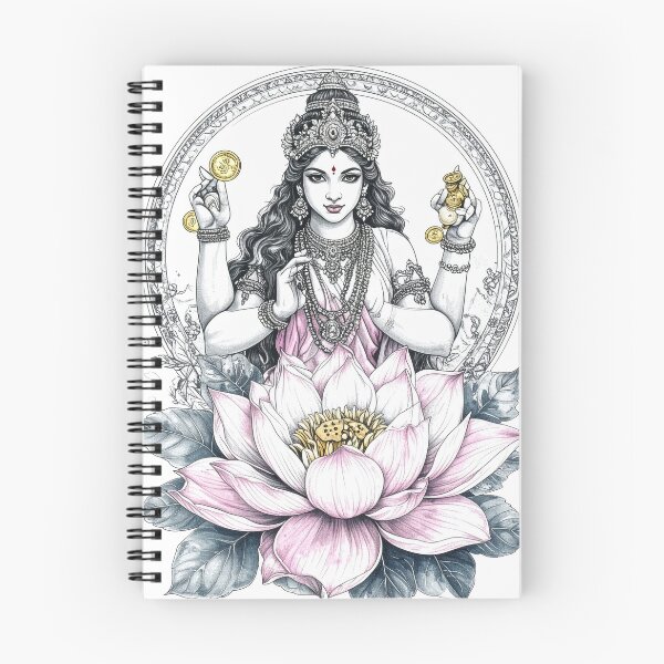 Item preview, Goddess Lakshmi Lotus Illustration Gold Coins designed and sold by MythicFortune .