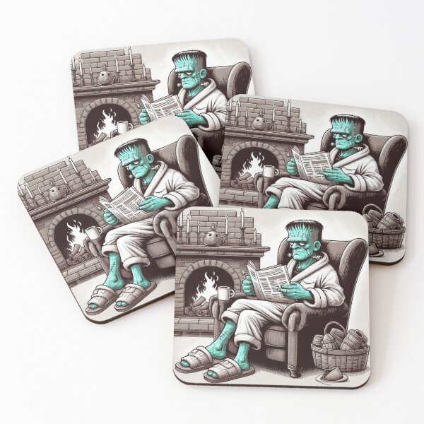 Item preview, Frankenstein Reads the Newspaper designed and sold by Art School Dropout.