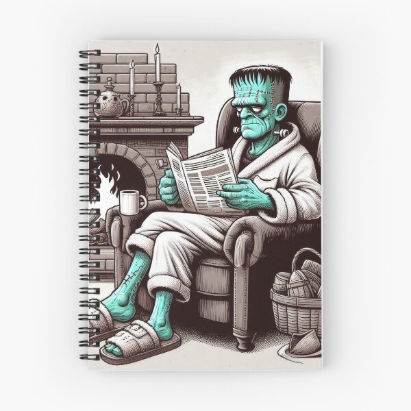 Item preview, Frankenstein Reads the Newspaper designed and sold by Art School Dropout.