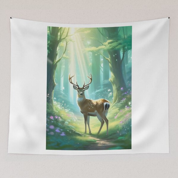 Item preview, Nature - Deer in a Luminous Clearing, Forest Harmony designed and sold by World-Pets.