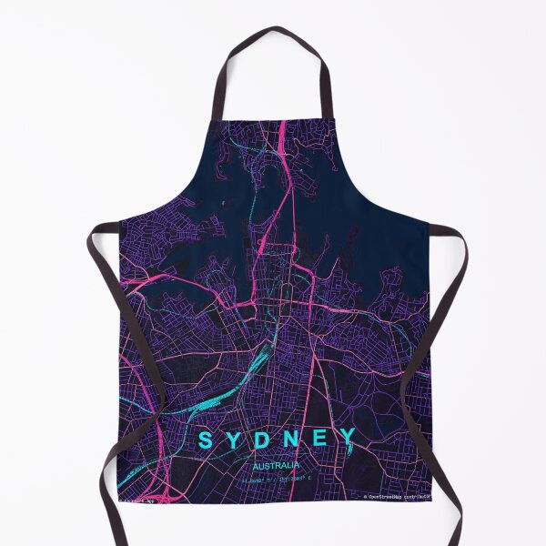Item preview, Sydney Neon Street Map Poster, Purple Blue City Map Wall Art designed and sold by LASTIQUE-dd.