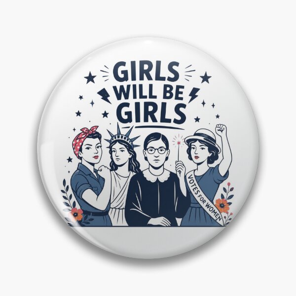 Item preview, Girls Will be Girls, Patriotic Feminist 4th of July, Strong American Women, Independence Day Gift for Her, USA  designed and sold by Sprinkle12345.