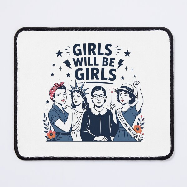 Item preview, Girls Will be Girls, Patriotic Feminist 4th of July, Strong American Women, Independence Day Gift for Her, USA designed and sold by Sprinkle12345.