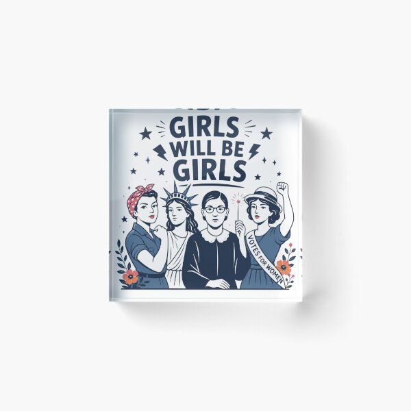 Item preview, Girls Will be Girls, Patriotic Feminist 4th of July, Strong American Women, Independence Day Gift for Her, USA  designed and sold by Sprinkle12345.