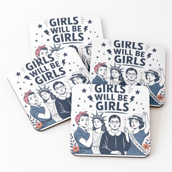 Item preview, Girls Will be Girls, Patriotic Feminist 4th of July, Strong American Women, Independence Day Gift for Her, USA  designed and sold by Sprinkle12345.