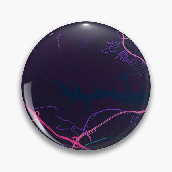 Item preview, Singapore Neon Street Map Poster, Purple Blue City Map Wall Art designed and sold by LASTIQUE-dd.