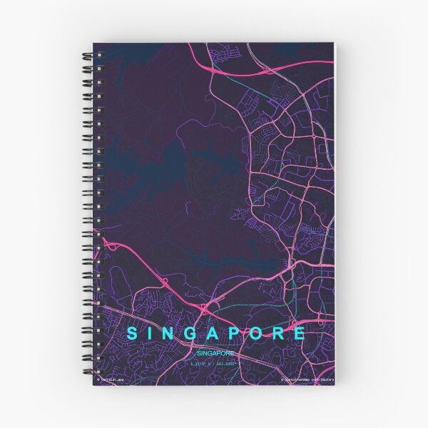 Item preview, Singapore Neon Street Map Poster, Purple Blue City Map Wall Art designed and sold by LASTIQUE-dd.