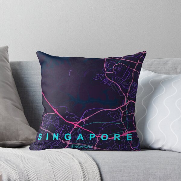 Item preview, Singapore Neon Street Map Poster, Purple Blue City Map Wall Art designed and sold by LASTIQUE-dd.