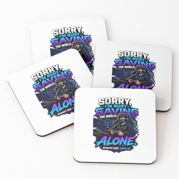 Item preview, Sorry I'm Busy Saving the World Alone | Funny Introvert Gamer Gaming T-Shirt | Gaming Humor Gift for Quiet Gamers designed and sold by WeMerch-Art.