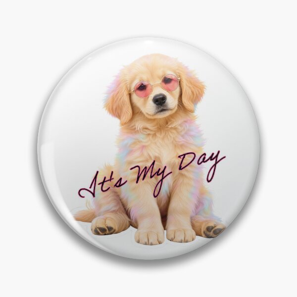 Item preview, It's My Day Golden Retriever Sticker | Cute Dog with Pink Sunglasses designed and sold by The Pet Lover Collection .