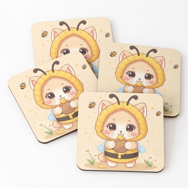 Item preview, Kawaii Bee Cat Sticker | Cute Honey Kitty Spring Design designed and sold by Stylestickers55.