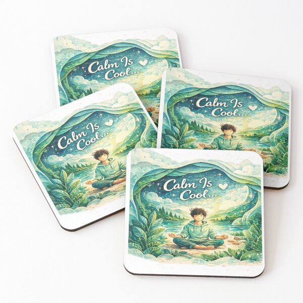 Item preview, Calm Is Cool... | Paper Cut Nature Meditation Aesthetic Sticker designed and sold by Genzfirevibes.