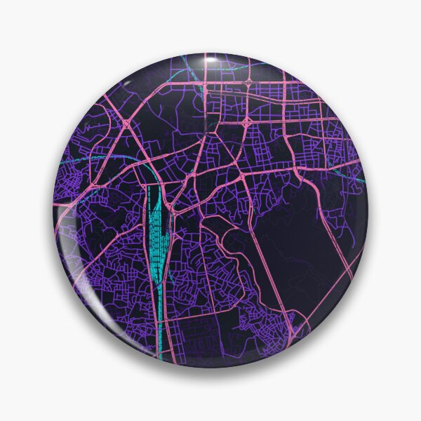 Item preview, Seoul Neon Street Map Poster, Purple Blue City Map Wall Art designed and sold by LASTIQUE-dd.