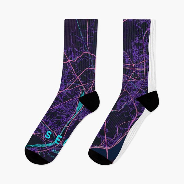 Item preview, Seoul Neon Street Map Poster, Purple Blue City Map Wall Art designed and sold by LASTIQUE-dd.