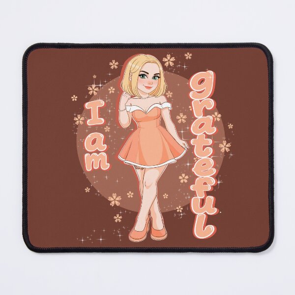 Item preview, “I Am Grateful – Cute Elegant Girl Aesthetic Illustration” designed and sold by IMYNO.