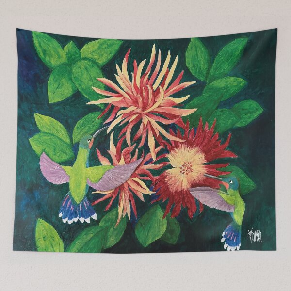 Item preview, GREEN CROWNED HUMMINGBIRDS designed and sold by Jesus Vichareli.