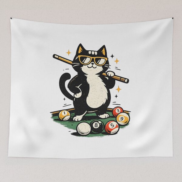 Item preview, Funny Billiard Cat Pool Player Retro designed and sold by MizoX7.