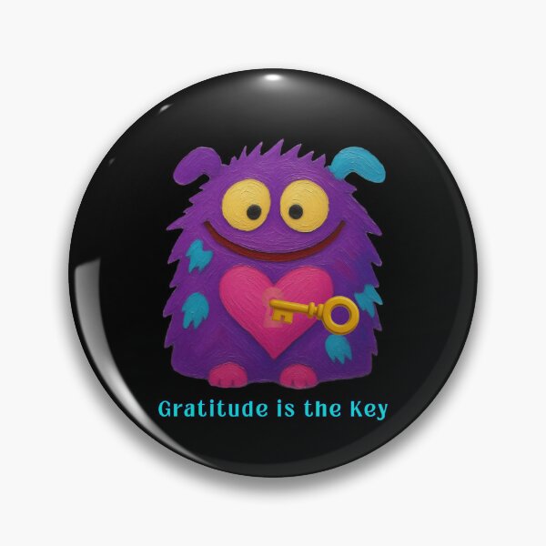 Item preview, Gratitude Is the Key - Cute Purple Monster designed and sold by PatykArt.