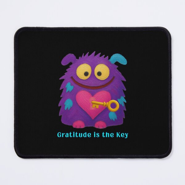Item preview, Gratitude Is the Key - Cute Purple Monster designed and sold by PatykArt.