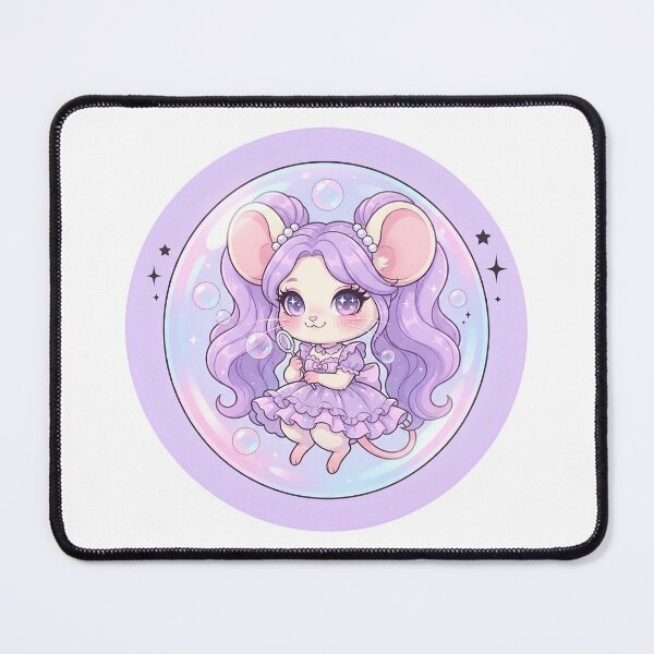Item preview, Cute Magic Bubble Mouse Girl - Kawaii Fantasy Pastel Chibi designed and sold by CaliLuminos.