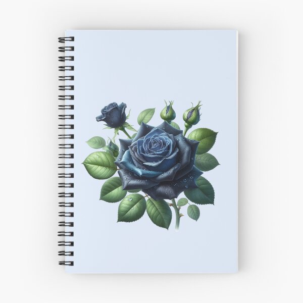 Item preview, Dark Blue Rose with Water Drops Floral Illustration designed and sold by SweetLilith.