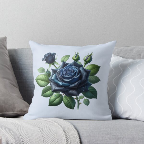Item preview, Dark Blue Rose with Water Drops Floral Illustration designed and sold by SweetLilith.