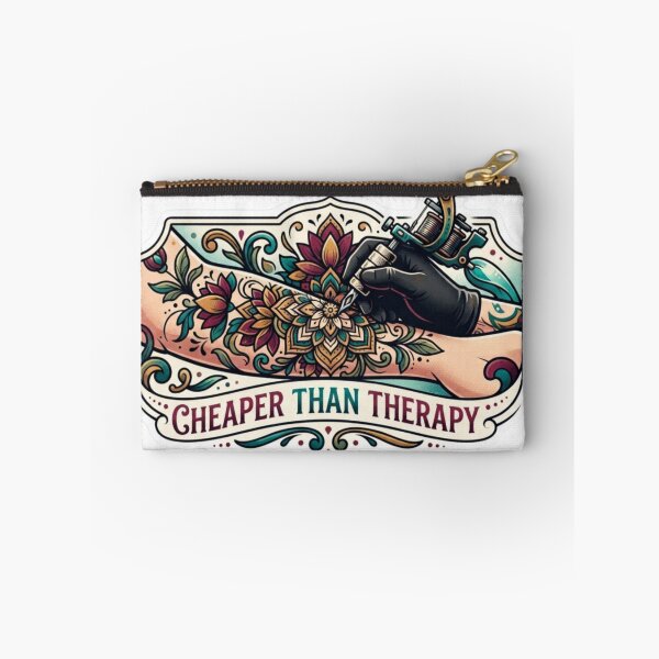 Item preview, Tattoos are cheaper than Therapy  designed and sold by The Creepy Kooky Coven.
