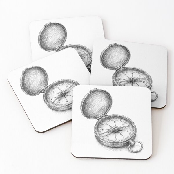 Item preview, Vintage Pocket Compass | Outdoor Drawing Collection designed and sold by naturalsurvival.