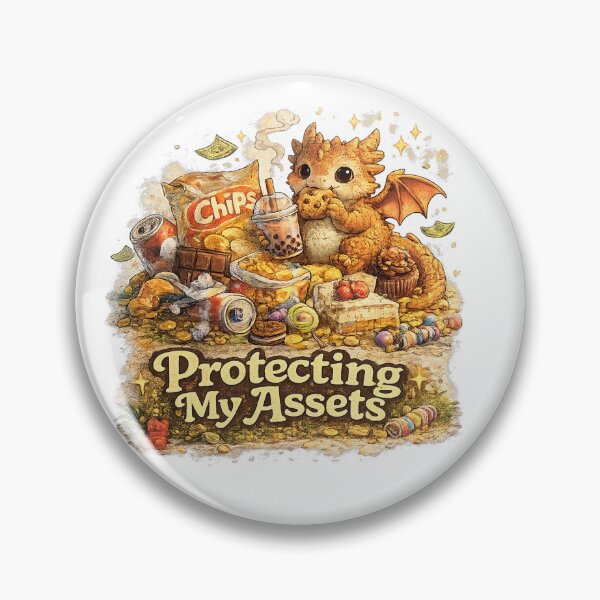 Item preview, Protecting My Assets – Cute Dragon Snack Hoard Funny Fantasy Design designed and sold by NarpLTD.
