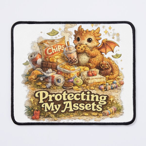 Item preview, Protecting My Assets – Cute Dragon Snack Hoard Funny Fantasy Design designed and sold by NarpLTD.