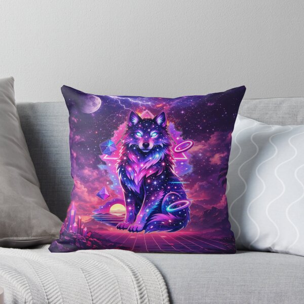 Item preview, Celestial Wolf Guardian – Cosmic Vaporwave Spirit of the Stars designed and sold by MysticOzzy.