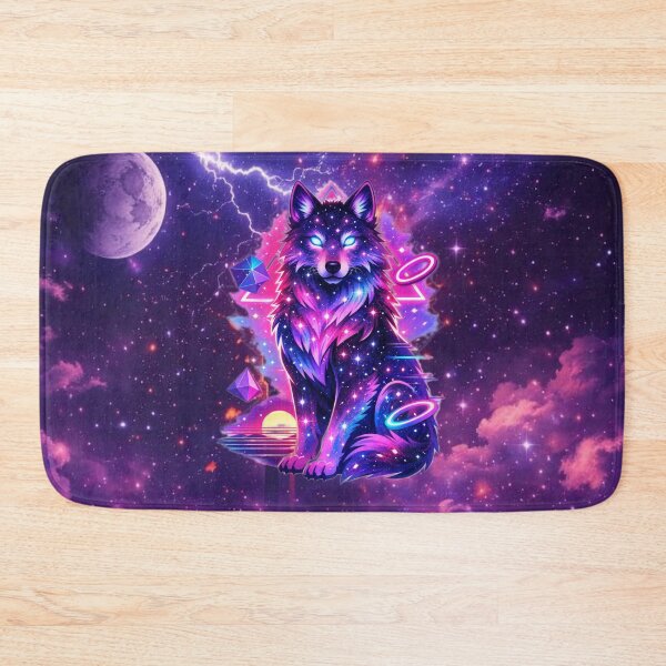 Item preview, Celestial Wolf Guardian – Cosmic Vaporwave Spirit of the Stars designed and sold by MysticOzzy.