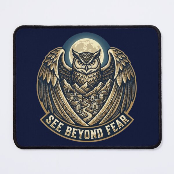 Item preview, See Beyond Fear – Owl Wisdom Moon Art designed and sold by Dogandesighn.