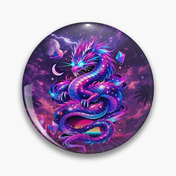 Item preview, Cosmic Dragon Guardian – Neon Celestial Serpent of the Stars designed and sold by MysticOzzy.