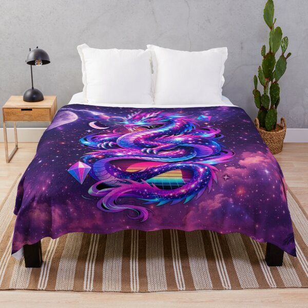Item preview, Cosmic Dragon Guardian – Neon Celestial Serpent of the Stars designed and sold by MysticOzzy.