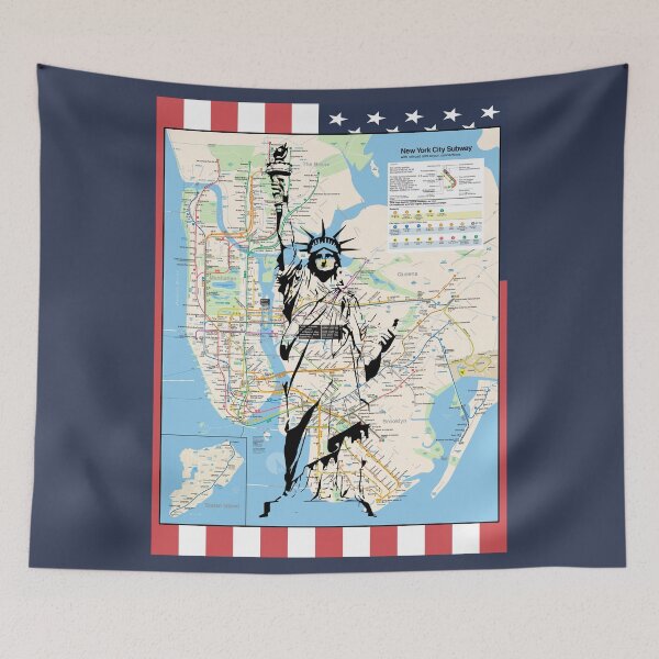 Item preview, New York Maps - NYC Subway Map, Statue of Liberty Patriotic designed and sold by DGMaxShop.