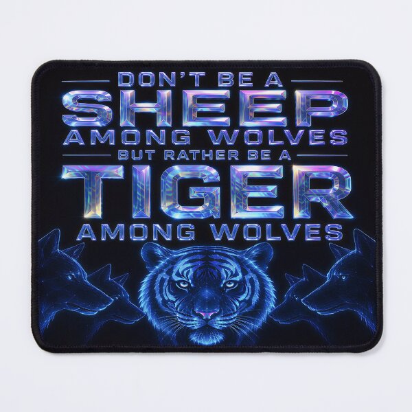 Item preview, Be a Tiger Not a Sheep – Neon Cyberpunk Motivation Wolf Pack Streetwear Design designed and sold by Imagetore.