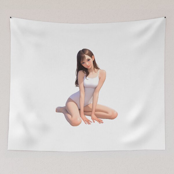 Item preview, Anime Girl in White Bodysuit Kneeling designed and sold by Lilith.3x313 Vault.