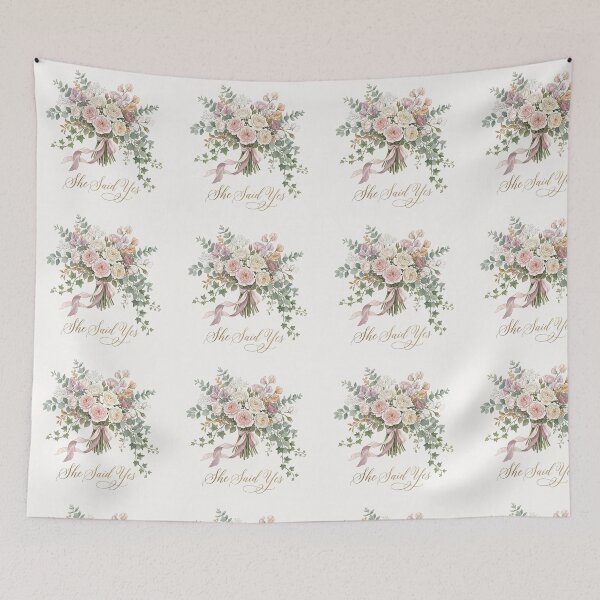 Item preview, Bride Shirt – She Said Yes Wedding Floral Bachelorette Botanical Tee designed and sold by DmaarGroup.