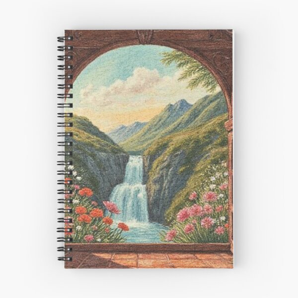 Item preview, Cottagecore Mountain Waterfall Art  designed and sold by Bright Stone .