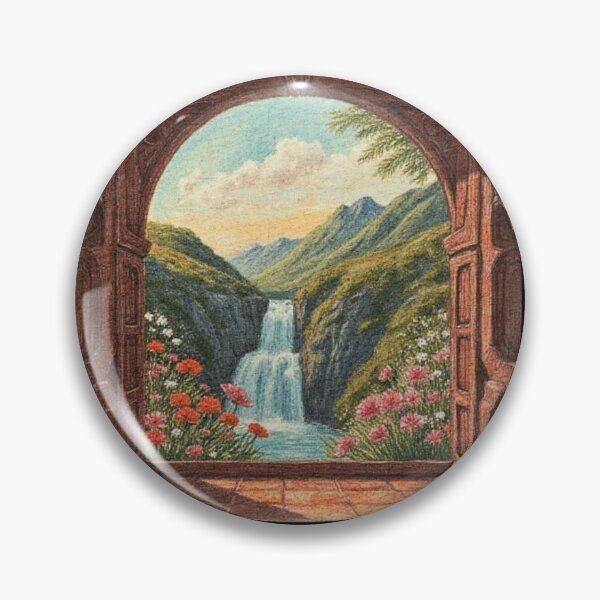 Item preview, Cottagecore Mountain Waterfall Art  designed and sold by Bright Stone .