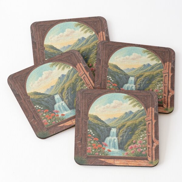 Item preview, Cottagecore Mountain Waterfall Art  designed and sold by Bright Stone .