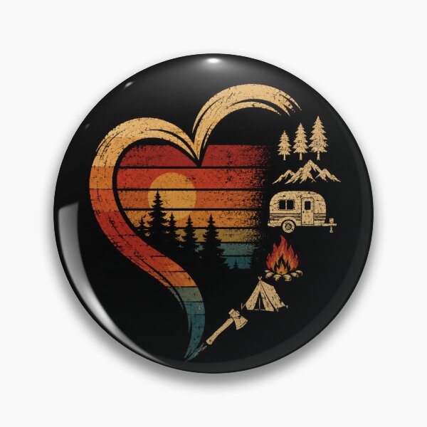 Item preview, Retro Camping Heart Sunset Adventure Nature Lover Vintage designed and sold by Moizento.