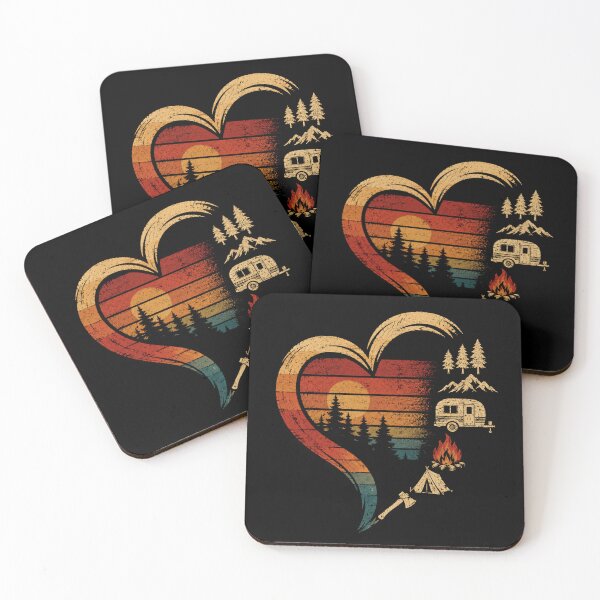 Item preview, Retro Camping Heart Sunset Adventure Nature Lover Vintage designed and sold by Moizento.