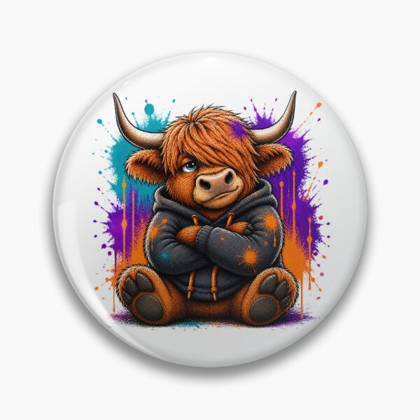 Item preview, Graffiti Highland Cow designed and sold by Thor-stone.